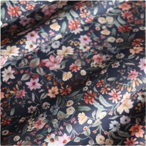Width 57" High End Floral Printed Cotton Fabric By The Half Yard For Dress Shirt Childrens Wear Material