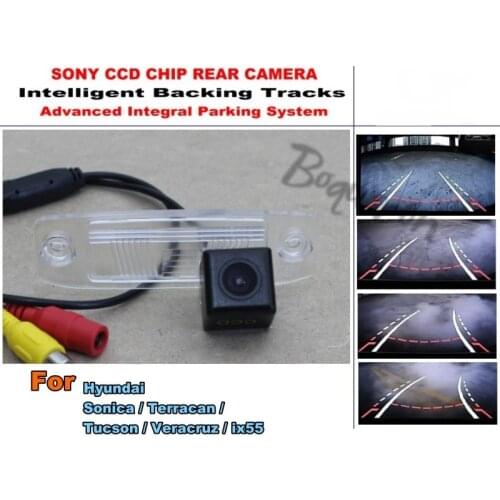 Smart Tracks Chip Camera HD CCD Intelligent Dynamic Rear View Camera For Hyundai Sonica / Terracan / Tucson / Veracruz / ix55