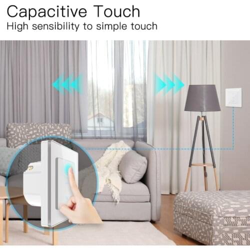 Tuya WiFi Smart Curtain Switch Touch Design For Motorized Curtains Roller Blinds Work With Tuya Smart Life For App Alexa Google