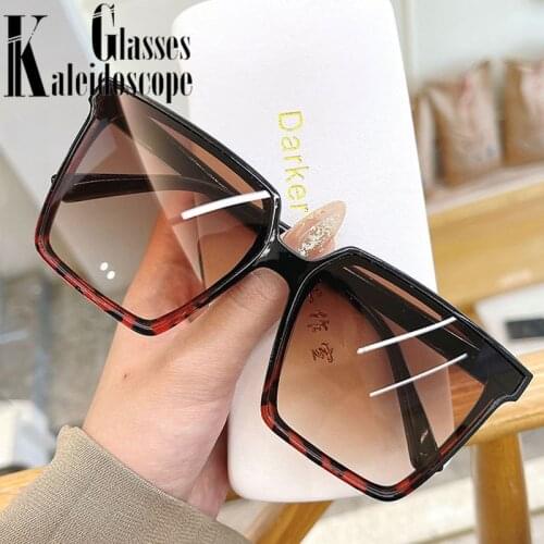 Oversized Black Sunglasses Women Men Classic Square Sun Glasses Female Luxury Designer Gradient Sunglass Shades UV400
