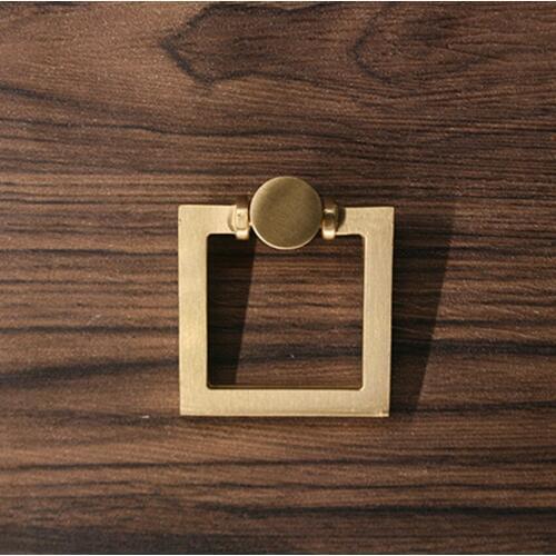 Modern simple brass drop ring drawer tv cabinet bathroom cabinet knob pull copper kitchen cabinet wine cabinet door handle