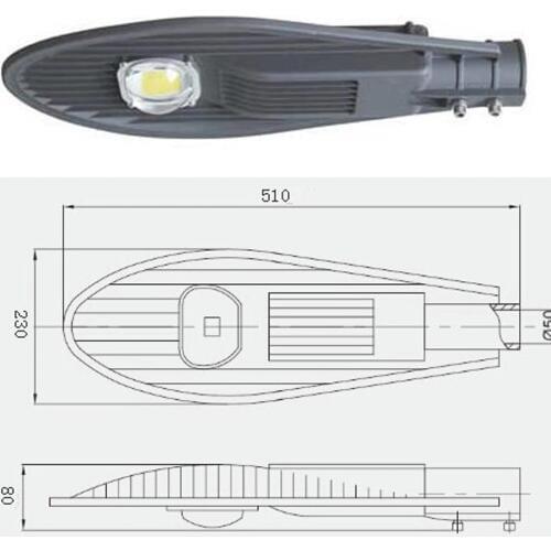 50W 86-265V LED Street Road Light Lamp IP65 50mm Caliber