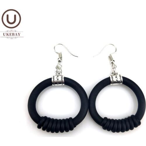UKEBAY New Handmade Rubber Earrings Round Drop Earrings For Women Fashion Korean Earring Wholesale Jewelry Festival Accessories