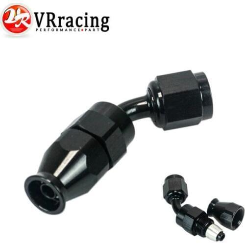 VR - BLACK AN4 AN-4 45 DEGREE REUSABLE SWIVEL HOSE END FITTING AN4 VR-SL6045-04-021