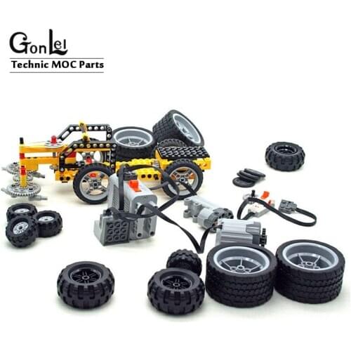 TECHNIC Parts Wheel + Tires 9686 Wheel Mechanical No.44309+56145 & 89201 & 44771 Blocks Toys EV3 45544 Assembles Parts for 9686