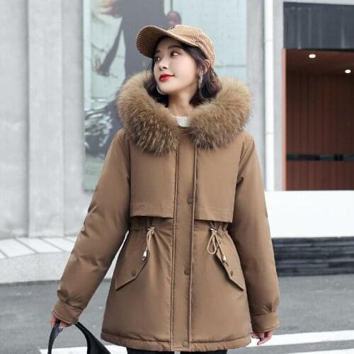 Women Winter Thicken Warm Jacket Parkas Luxury Elegant Fashion Casual Coat Plus Size Cotton Bohemian Mid Length Clothes 2021 New