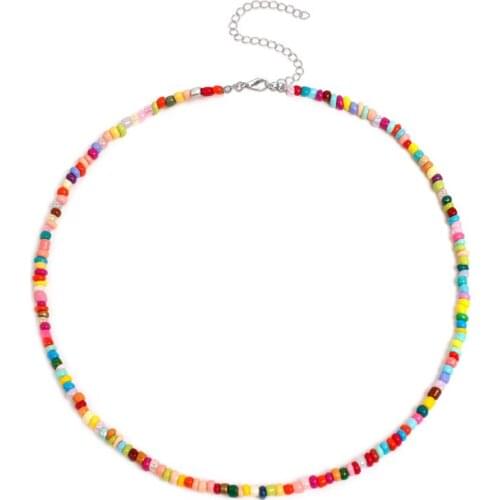 Simple Choker Necklace Women Fashion Seed Beads Stand Necklace Of Women Girl For Party Beach Travel Trendy Jewelry Gift