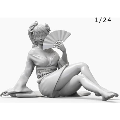 1/24 Scale Japanese Geisha Unpainted Resin Figure Building Kit