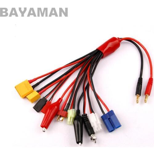 1pc 10 in 1 Lipo Battery Multi Charger Plug Convert Cable Transfer Line XT60 XT90 EC5 JST JR Futuba RC Accessories