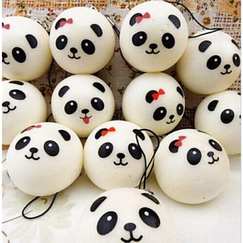 1 PC Jumbo Panda Squishy Charms Kawaii Buns Bread Bag Parts Cell Phone Key/Bag Strap Pendant Squishes Accessories