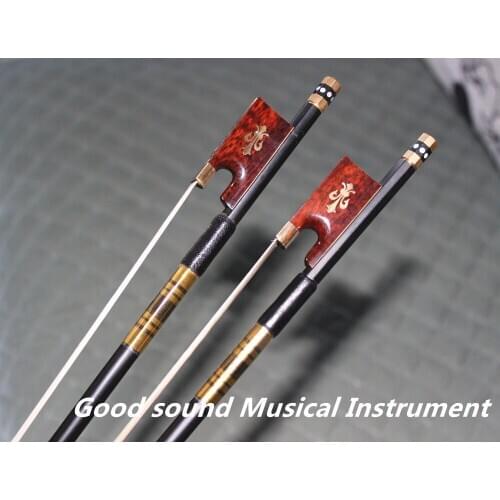 1 pcs New black Carbon fiber 4/4 violin bow white horse hair snake wood frog