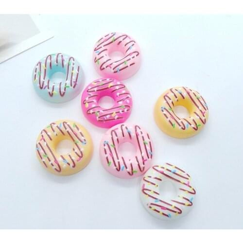 100g/lot Simulation Donuts Flatback Resin Cabochon Fake Food Play Accessories DIY Phone Case Scrapbooking Craft Decoration