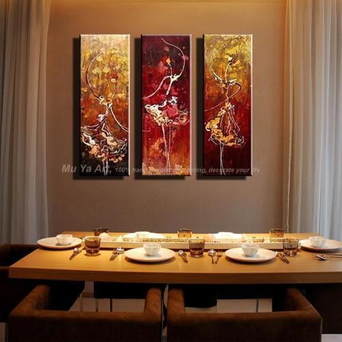 3 piece wall art art paintings ballerina ballet dancers modern abstract oil paintings on canvas wall pictures for living room