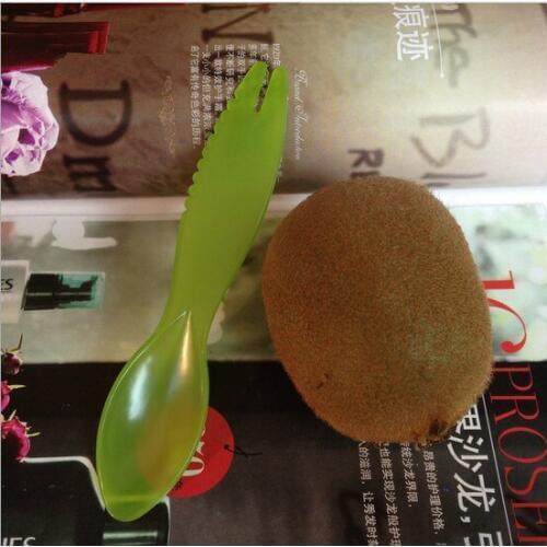 5pcs/lot 2 in 1 Kiwi Spoon Plastic Candy Color Kiwi Dig Spoon Scoop Fruit Knife Slicer Peeler Cutter KW 031