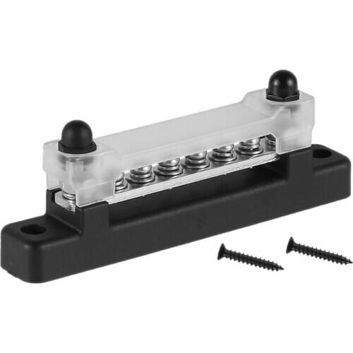 6 Way Busbars Rustproof Durable Distribution Box Single Row With Transparent Cover Power Distribution Bus Bar Circuit Insurance