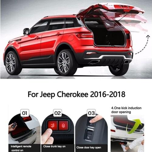 Car Electric Tailgate For Jeep Cherokee 2016-2018 Intelligent Box Door Power Operated Trunk Decoration Open Refitted Upgrade