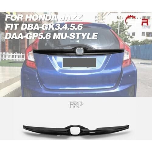 Car Accessories For Honda Jazz Fit 14-17 DBA-GK3.4.5.6 DAA-GP5.6 MU-Style PU Tailgate Garnish Plastic Rear Splitter Lip Trim