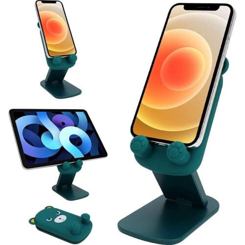 Cute Foldable Adjustable Cartoon Cell Phone Smartphone Holder for Desk Portable Universal Desk Phone Stand Phone Mount Popite