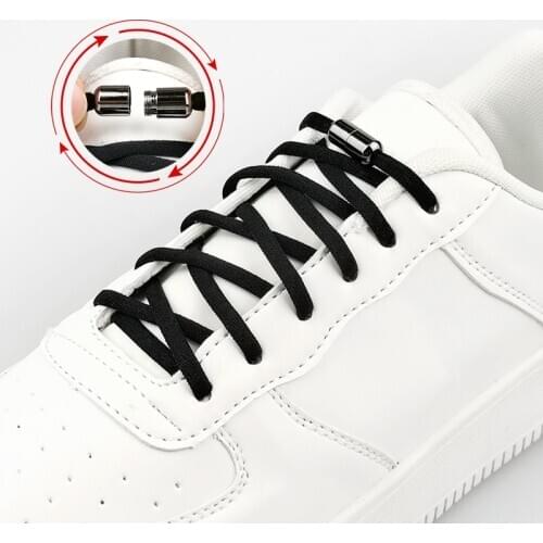 Elastic No Tie Shoelaces Semicircle Shoe Laces For Kids and Adult Sneakers Shoelace Quick Lazy Metal Lock Laces Shoe Strings