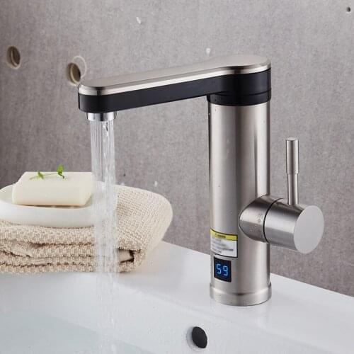 Electric Tankless Heater Faucet Instant Heater Tap Stainless Steel Faucet Bathroom Basin Taps Bathroom Electric Faucet