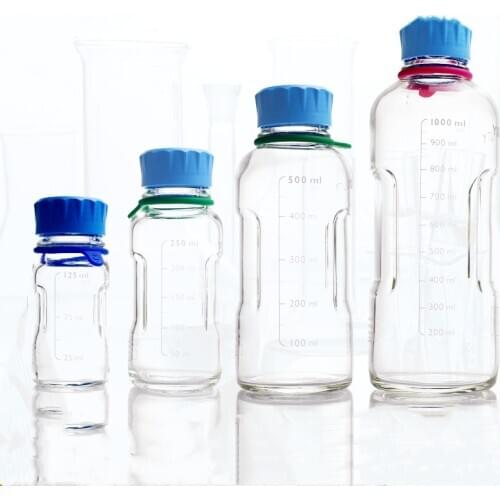 Germany SCHOTT YOUTITY Reagent Bottle Laboratory Reagent Bottle 125 250 500 1000 Ml Blue Cap Reagent Bottle Glass Bottle