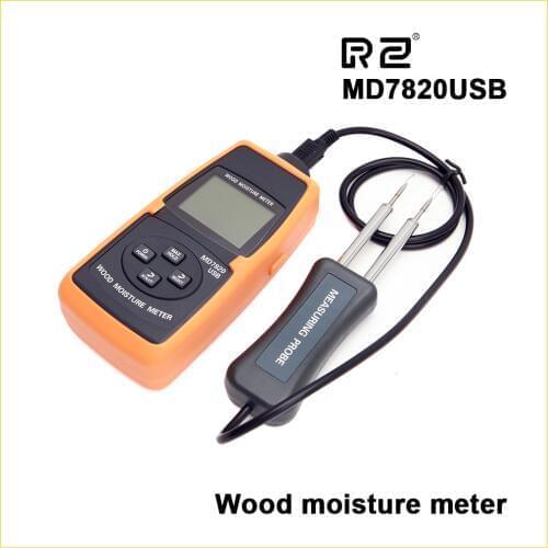 Digital Wood Moisture Meter 2%-60% Timber LCD Wood Bamboo Paper Water Contain Level Temperature Measure Tools MD7820USB