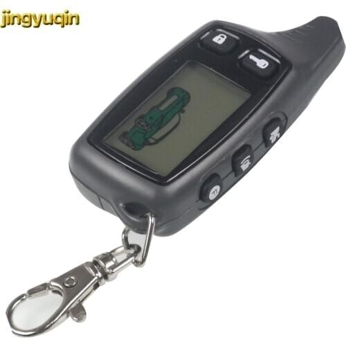 Jingyuqin Two Way Car Alarm System Russian 9010 keychain Fob For Tomahawk TW9010 LCD Remote Controller No Logo