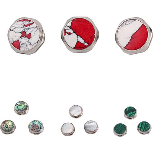 3pcs saxophone button Trumpet Repairing Part Buttons Musical Instrument malachite/red and white stone/abalone shell/white shell