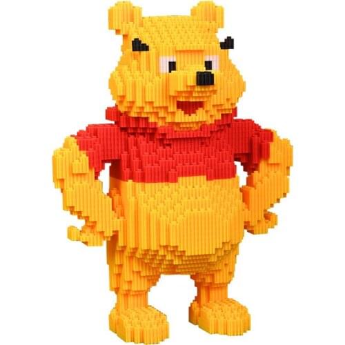 Disney tandem micro-particles assembled building blocks Pooh bear puzzle decompression plug-in toy childrens day gift