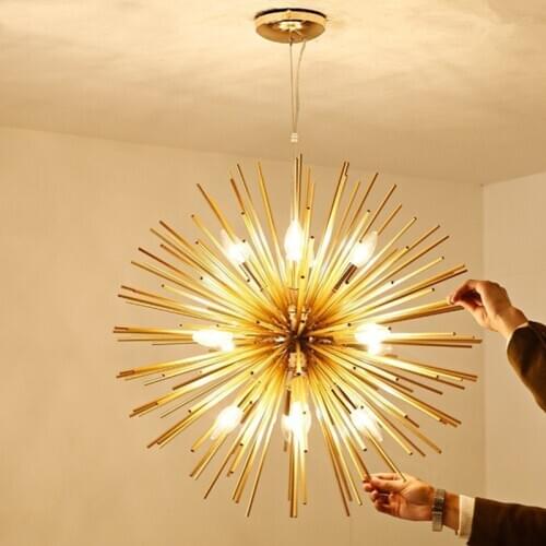 Dandelion chandelier replica lamp designer Zanadoo Chandeleir Iron Kitchen Gold Round dandelion chandelier suspension light