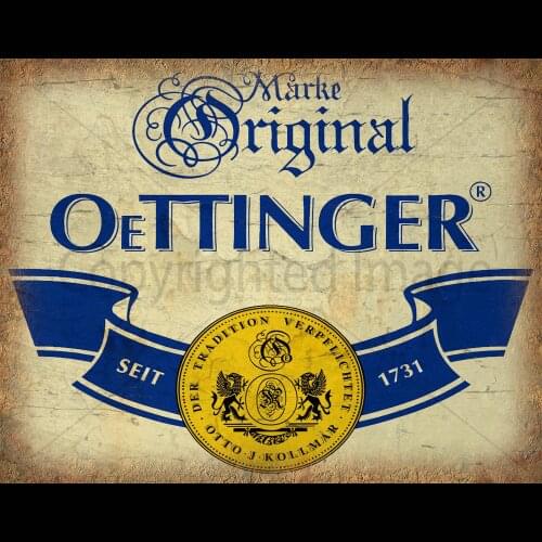 Oettinger LAGER BEER PUB BAR METAL TIN SIGN POSTER WALL PLAQUE