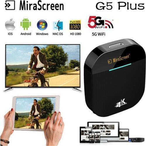 MiraScreen G5 Plus WiFi TV Display Dongle Receiver New 4K Miracast Airplay P5N6