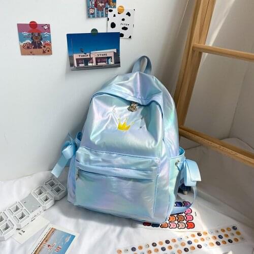 Fashion Women Backpack Laser Waterproof Oxford Cloth Students Bookbag Harajuku Large Capacity Travel Backpack Female School Bags