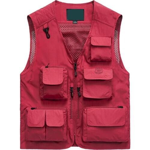 Mens High-end Outdoor Quick-Drying Breathable Multi-Pocket fishing Photography Camping Hunting Tourism Vest Jacket Overalls