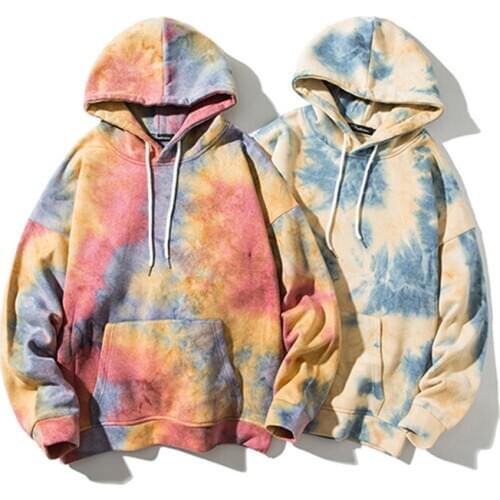 New Fashion Tie-dyed Men Hoodies 2020 Autumn Fashion Mens Hooded Sweatshirts Man Korean Hip Hop Casual Pullovers