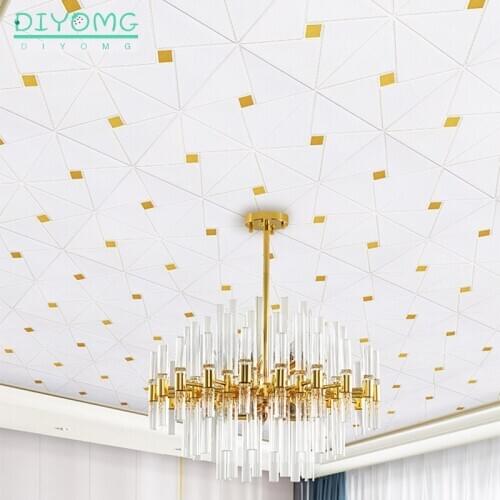 New Roof Ceiling Wallpaper Wall Stickers 3D PVC Waterproof Self-adhesive Foam Stickers Living Room Bedroom Home Decor Decals