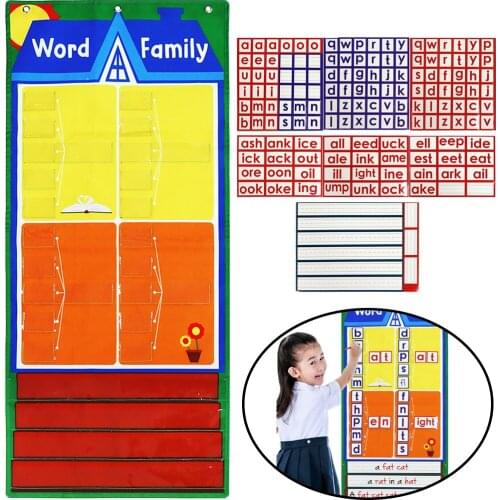 1Set English Learning Card Oxford Cloth Chart Kindergarten Homeschool Preschool Wording Spelling Exercises Kid