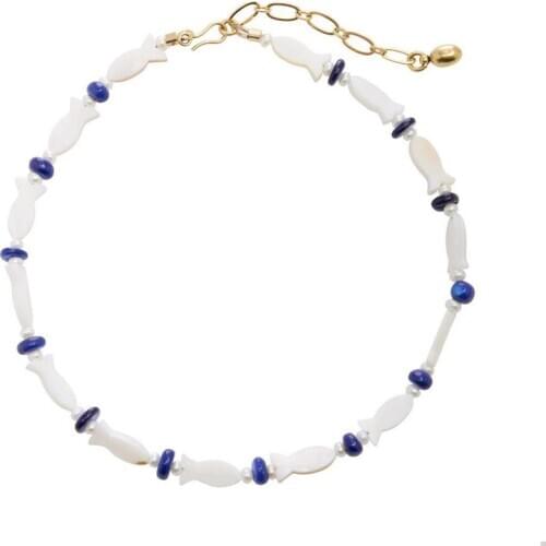 Simpleness Porcelain Stone Beaded Necklace Wild fashion Short Choker Friendship New Year Gift Collier Femme Accessories 2020