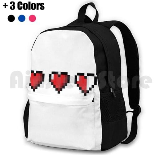 Half A Heart Outdoor Hiking Backpack Waterproof Camping Travel Games Game Gaming Video Video Games Video Gaming Heart Hearts
