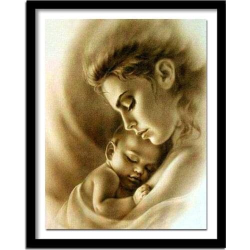 Full Square/Round Drill 5D DIY Diamond Painting "Mother & Child" 3D Embroidery Cross Stitch Home Decor Gift A00592