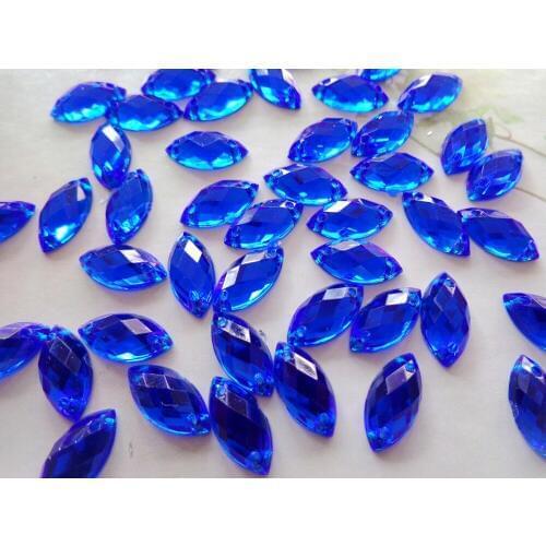 Sew on Rhinestone Royalblue colour Acryl crystal Navette shape 6*12mm flatback strass Diamond Gemstone 400pcs/lot