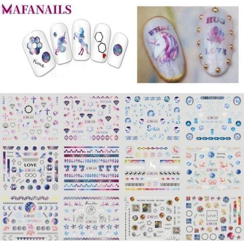 Sale! 12Pcs/Lot Nail Art Water Decals Love/Star Pattern Nail Tips Water Transfer Decal Sticker DIY Nail Art Decoration BN637-648