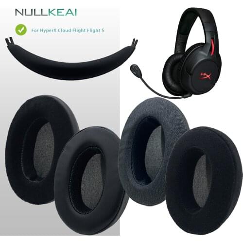 NULLKEAI Replacement Thicken Leather Earpads For HyperX Cloud Flight Flight S Headset Upgraded Comfy Memory Sponge Cushion