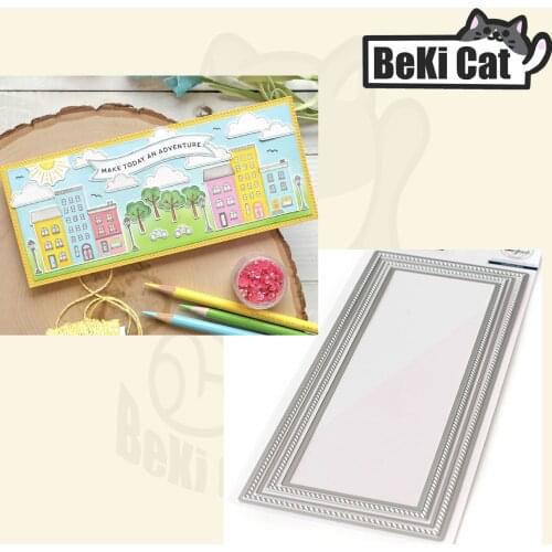 Stitched rectangle Metal Cutting Dies Stencils for DIY Scrapbooking photo album Decorative DIY Paper Cards