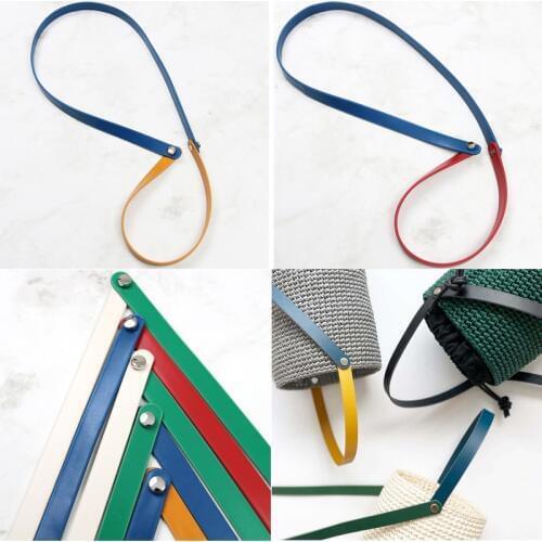 PU Leather Bag Shoulder Strap Adjustable Colorful Shoulder Handle Handbag for DIY Handmade Woven Kit Bag Accessories