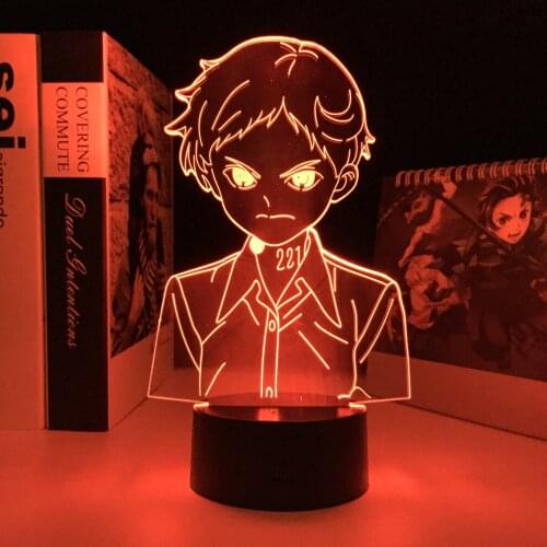 Anime Figure The Promised Neverland Norman LED Night Light for Kids Room Decor Child Birthday Gift 3D Nightlight