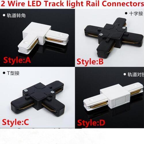 LED Track Rail Connector Straight Connectors 2 Wire Rail Connector Rail Joiner Track Lighting For Spot Light Track Fitting Free