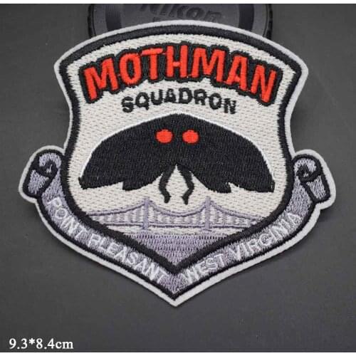 Moth Mothman Iron on Full Embroidered Cloth Patch For Girls Boys Clothes Stickers Apparel Garment Accessories