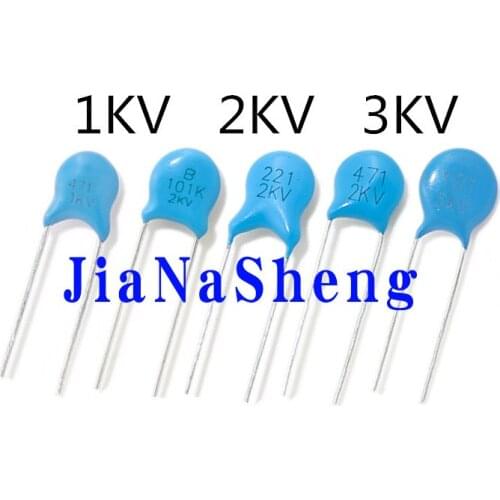 50PCS 1000V 2000V 3000V High Voltage Ceramic Capacitor 1KV 2KV 3KV 5PF 10PF 12PF 15PF 22PF 27PF 30PF 33PF 47PF 56PF 68PF 82PF