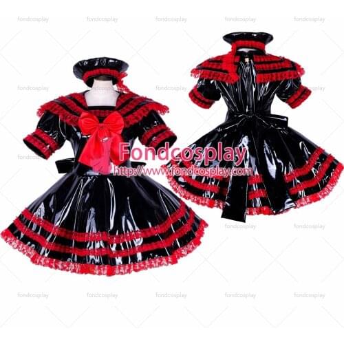 Lockable Sissy maid PVC dress Uniform cosplay costume Tailor-made[G1744]